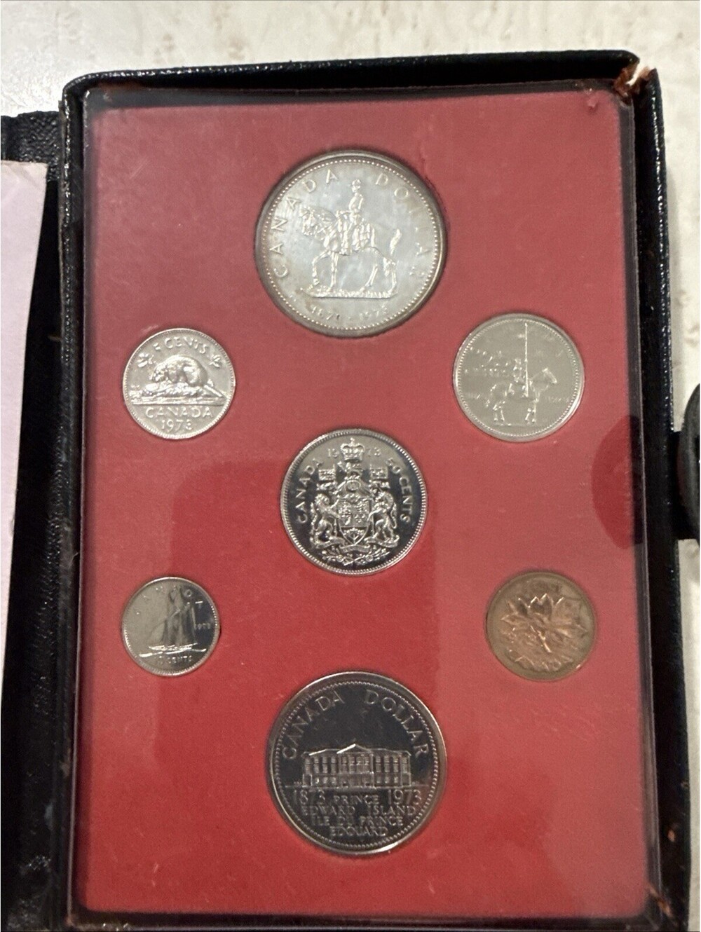 1973 Canada RCM Double Dollar 7 Coin Specimen Set Silver $1 COA Original Case